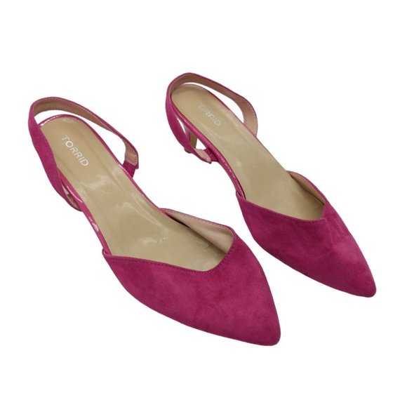 torrid Shoes - TORRID Womens Kitten Heels SZ 11 Sling Back Closed Pointed Toe Velvet Barbie